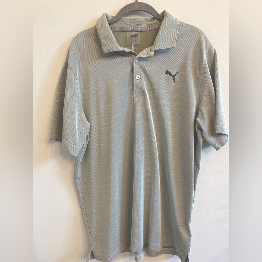 Puma Golf Polo. Men’s Large. Gray / sage green